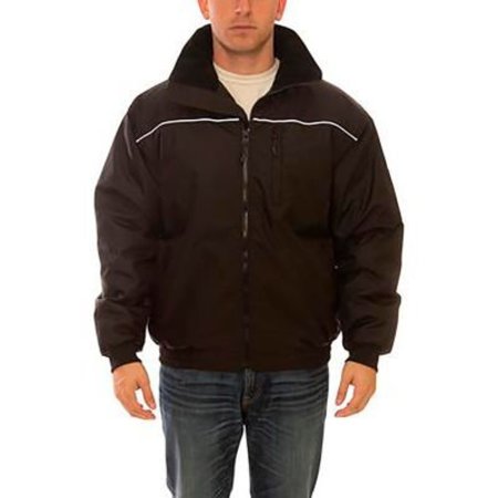 TINGLEY Bomber 1.5„¢ Jacket, Size Men's XL, Polyester Quilted Liner, Attached Hood, Black J26113.XL